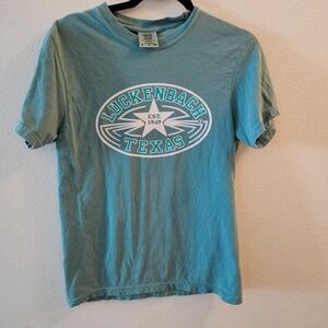 Mens LUCKENBACH Texas T Shirt Everybody Is Somebody Blue Sz Small